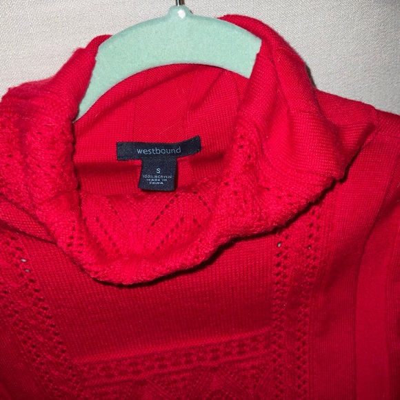 VALENTINES RUBY RED turtle neck sweater WESTBOND size Small blouse festive - Picture 3 of 8